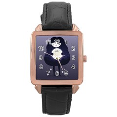 Moon Rose Gold Leather Watch  by Mjdaluz