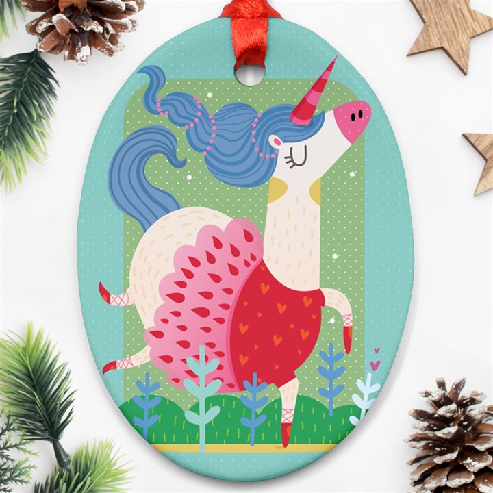 Unicorn Ornament (Oval)