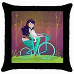 Bikeride Throw Pillow Case (Black) Front