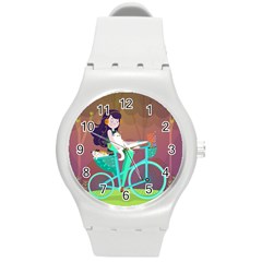 Bikeride Round Plastic Sport Watch (m) by Mjdaluz