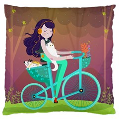 Bikeride Large Cushion Case (one Side) by Mjdaluz