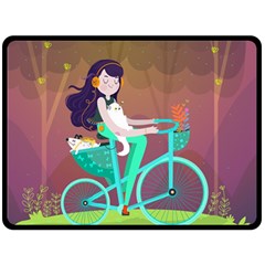 Bikeride Double Sided Fleece Blanket (large)  by Mjdaluz