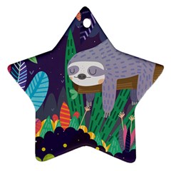 Sloth In Nature Ornament (star) by Mjdaluz