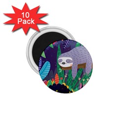 Sloth In Nature 1 75  Magnets (10 Pack)  by Mjdaluz