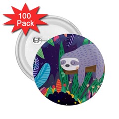 Sloth In Nature 2 25  Buttons (100 Pack)  by Mjdaluz