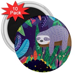 Sloth In Nature 3  Magnets (10 Pack) 