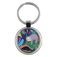 Sloth In Nature Key Chains (round) 