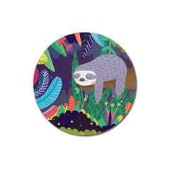 Sloth In Nature Magnet 3  (round) by Mjdaluz