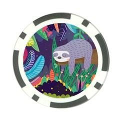 Sloth In Nature Poker Chip Card Guard by Mjdaluz