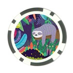 Sloth in nature Poker Chip Card Guard Back