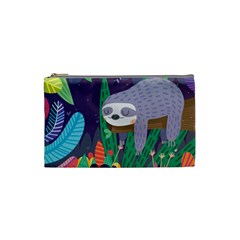 Sloth In Nature Cosmetic Bag (small)  by Mjdaluz