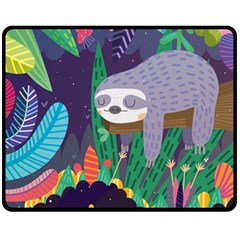 Sloth In Nature Fleece Blanket (medium) 