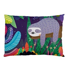 Sloth In Nature Pillow Case (two Sides) by Mjdaluz