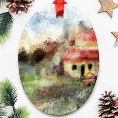 Old Spanish Village Ornament (oval) by digitaldivadesigns