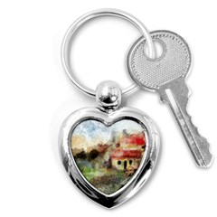 Old Spanish Village Key Chains (heart)  by digitaldivadesigns