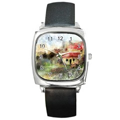 Old Spanish Village Square Metal Watch