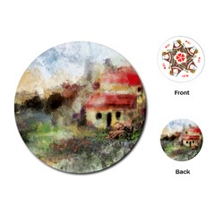 Old Spanish Village Playing Cards (round)  by digitaldivadesigns