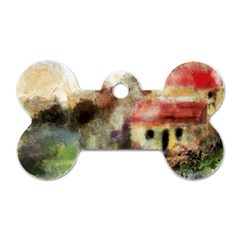 Old Spanish Village Dog Tag Bone (two Sides) by digitaldivadesigns