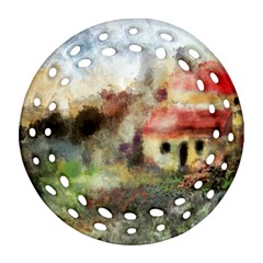 Old Spanish Village Round Filigree Ornament (two Sides) by digitaldivadesigns