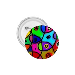 Digitally Painted Colourful Abstract Whimsical Shape Pattern 1.75  Buttons