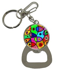 Digitally Painted Colourful Abstract Whimsical Shape Pattern Button Necklaces