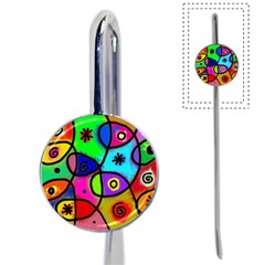 Digitally Painted Colourful Abstract Whimsical Shape Pattern Book Mark