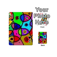 Digitally Painted Colourful Abstract Whimsical Shape Pattern Playing Cards 54 (Mini) 