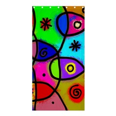 Digitally Painted Colourful Abstract Whimsical Shape Pattern Shower Curtain 36  x 72  (Stall) 