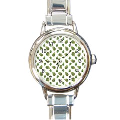 Leaves Motif Nature Pattern Round Italian Charm Watch