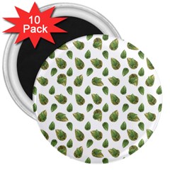 Leaves Motif Nature Pattern 3  Magnets (10 Pack)  by dflcprints