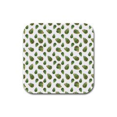 Leaves Motif Nature Pattern Rubber Square Coaster (4 Pack)  by dflcprints