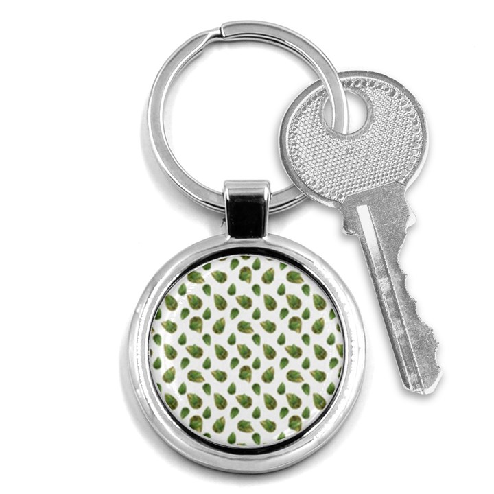 Leaves Motif Nature Pattern Key Chains (Round) 