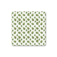 Leaves Motif Nature Pattern Square Magnet by dflcprints