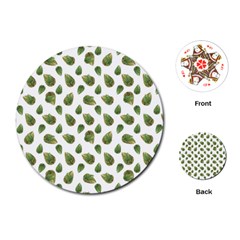 Leaves Motif Nature Pattern Playing Cards (round)  by dflcprints