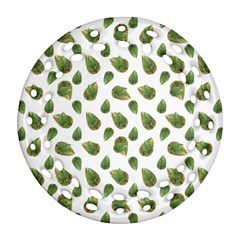 Leaves Motif Nature Pattern Ornament (round Filigree) by dflcprints