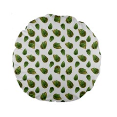 Leaves Motif Nature Pattern Standard 15  Premium Round Cushions by dflcprints