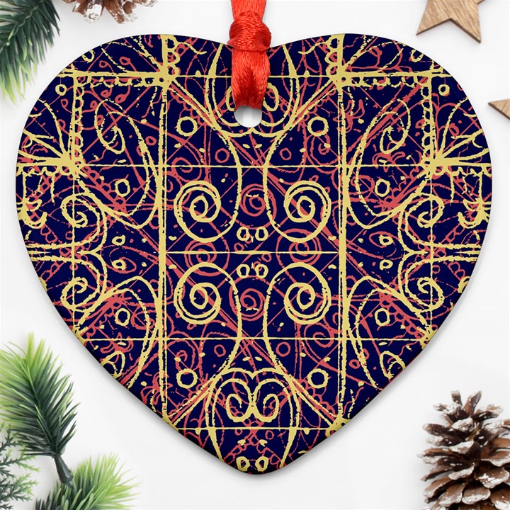 Tribal Ornate Pattern Ornament (Heart)