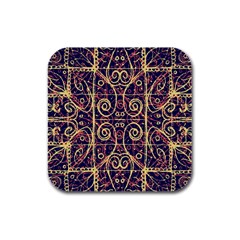 Tribal Ornate Pattern Rubber Square Coaster (4 Pack)  by dflcprints