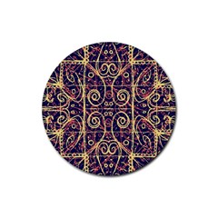 Tribal Ornate Pattern Rubber Coaster (round)  by dflcprints