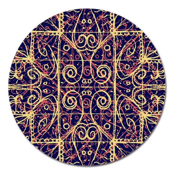 Tribal Ornate Pattern Magnet 5  (Round)