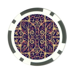 Tribal Ornate Pattern Poker Chip Card Guard by dflcprints