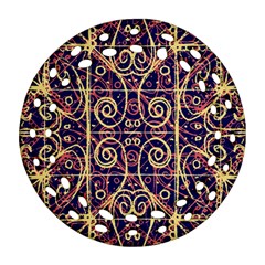 Tribal Ornate Pattern Round Filigree Ornament (two Sides) by dflcprints