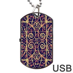 Tribal Ornate Pattern Dog Tag Usb Flash (one Side) by dflcprints