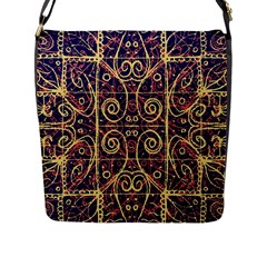 Tribal Ornate Pattern Flap Messenger Bag (l)  by dflcprints