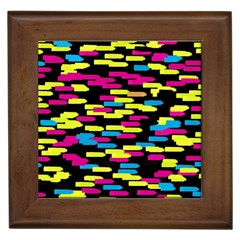 Colorful Strokes On A Black Background             Framed Tile by LalyLauraFLM