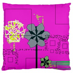 Flowers And Squares        Standard Flano Cushion Case (two Sides) by LalyLauraFLM