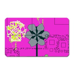 Flowers And Squares              Magnet (rectangular) by LalyLauraFLM