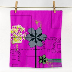 Flowers And Squares              Face Towel by LalyLauraFLM