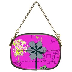 Flowers And Squares         Chain Purse (two Sides) by LalyLauraFLM