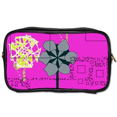 Flowers And Squares              Toiletries Bag (two Sides) by LalyLauraFLM